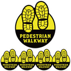 5 Pack Pedestrian Walkway Floor Sticker Sign, 9 x 10.5 Inches 5