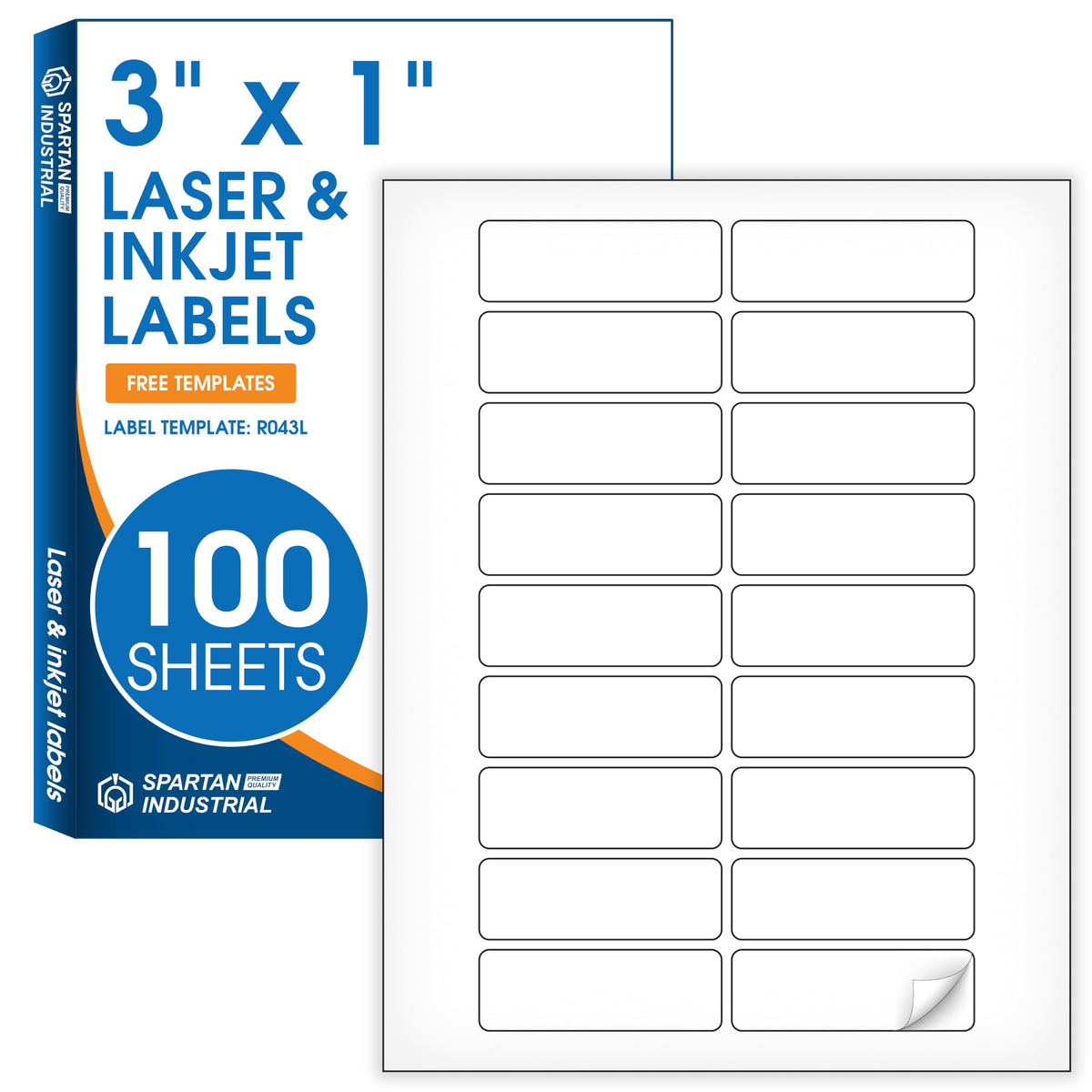 3" X 1" Matte White Printable Address Labels (100 Sheets, 1800 Stickers) 1800 Labels