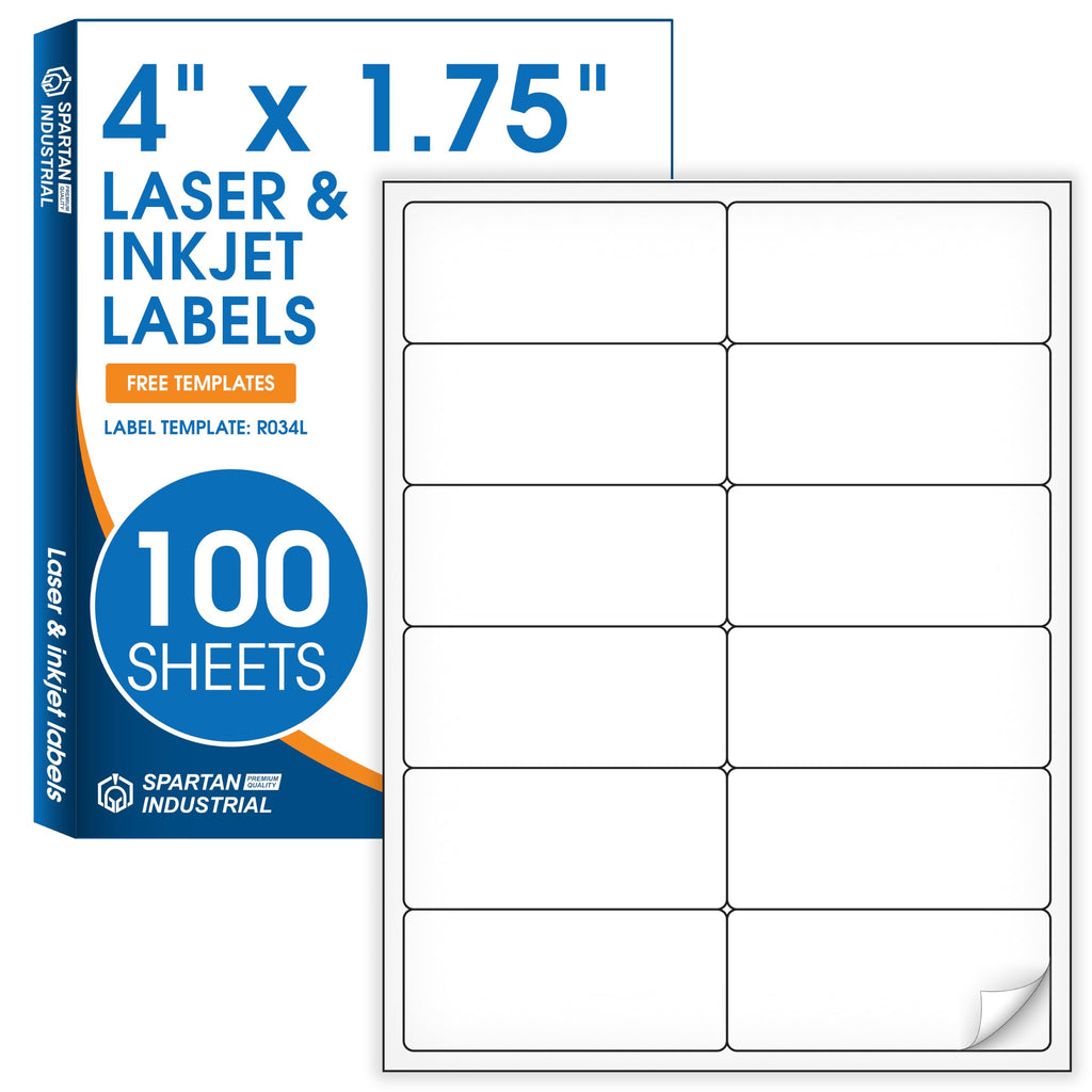 4" X 1.75" Matte White Printable Shipping Labels 1200 Labels
