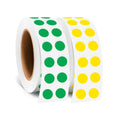 0.25 Inch Small Round Stickers Dot Stickers, 2000 PCS Color Dots Green Yellow 2 Rolls-2000PCS