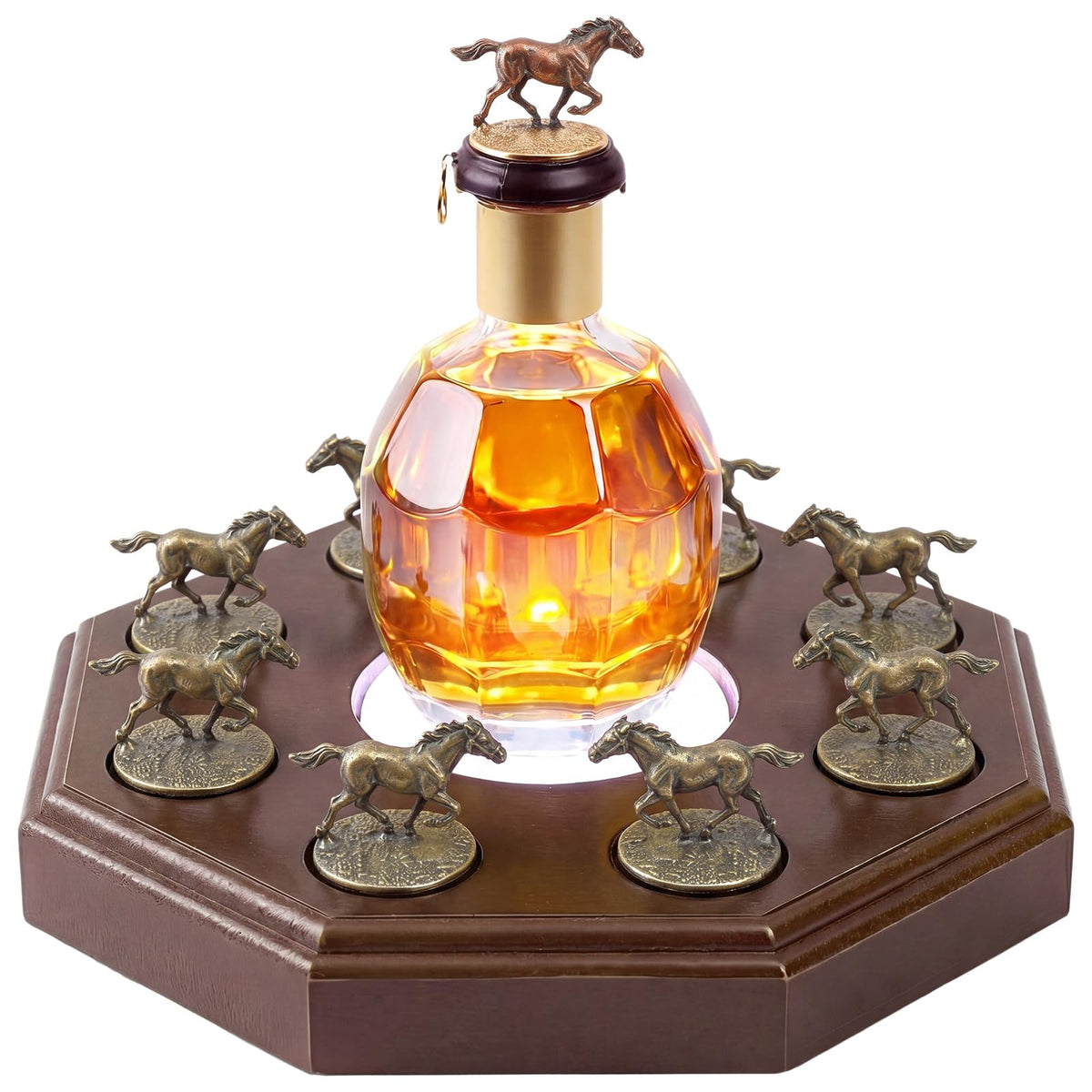 Hushee Bourbon Stopper Display with LED Light, Fit 8 Horse Only Holder