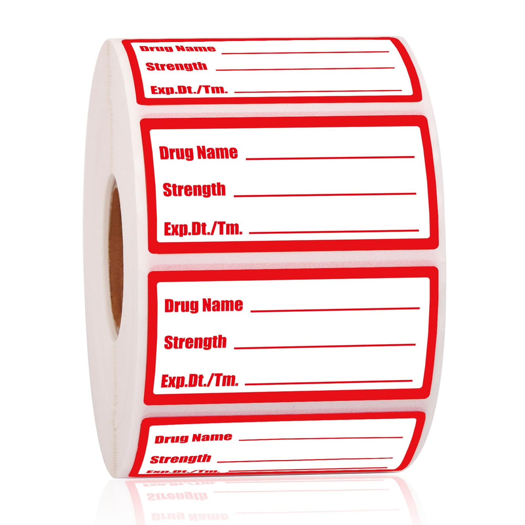 1200pcs Drug Name Stickers for Medication Containers 1x2 Inch