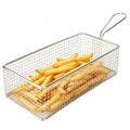 Mini French Fries Basket with Handle, 8.5x4.2x2.6 In, Silver