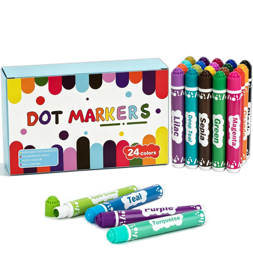 24 Color Dot Markers for Kids Washable Bingo Markers Dot Paint Marker Set small 24