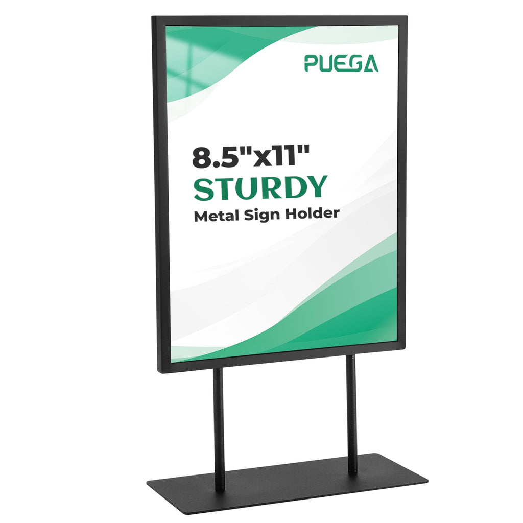 Tabletop Metal Sign Holder, 8.5"x11" Stainless Steel Double Sided T Shape Menu Display Stand for Office Store Restaurant Hotels 8.5"x11"