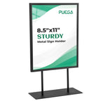 Tabletop Metal Sign Holder, 8.5"x11" Stainless Steel Double Sided T Shape Menu Display Stand for Office Store Restaurant Hotels 8.5"x11"