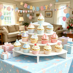 4 Tier Dessert Stands,Buffet Risers Display, White Perfume Shelf
