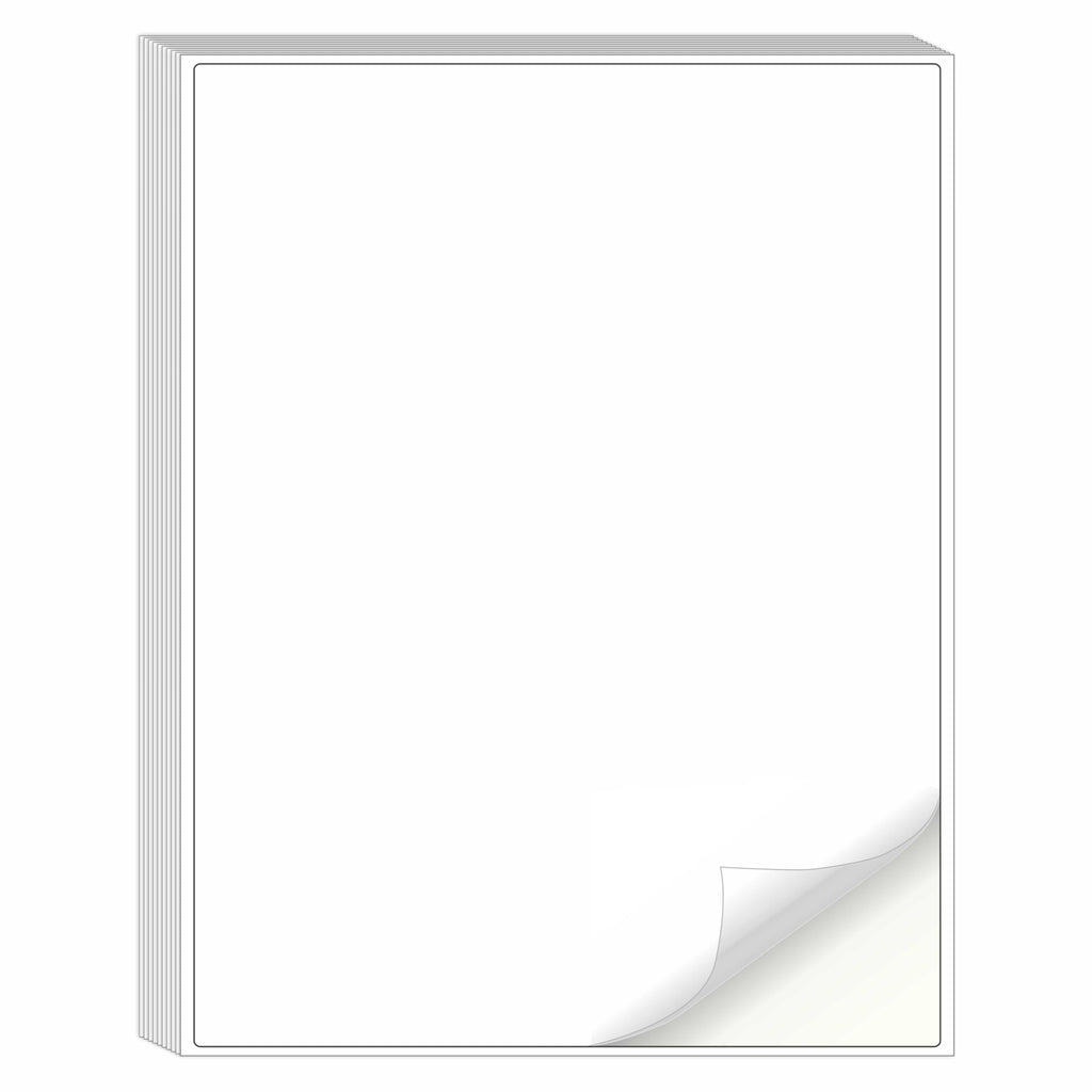 DeBaio Printable Sticker Paper for Inkjet Printer, 100 Sheets 11"x8.5'' Matte Sticker Printer Paper Full Sheet Labels for Laser/Inkjet Printers, Letter Size, Strong Adhesive 11"*8.5"