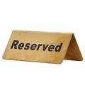 Stainless Steel Tabletop Sign Double Sided – Gold Tent Table Top Sign for Weddings, Restaurant, Cafe, Hotel, 4.7 x 2.1 Inch(Reserved) Reserved