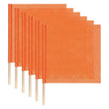 6 Pack 18"x18" Orange Safety Flags for Trucks with Dowel Fluorescent Orange 18"L x 18"W