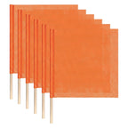 6 Pack 18"x18" Orange Safety Flags for Trucks with Dowel Fluorescent Orange 18"L x 18"W