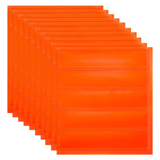 PATIKIL Hard Hat Reflective Stickers, (5 x 6 Inch, Orange Red) (10 Pcs), Retro Reflective Safety Tape Durable Adhesive Helmet Stickers, Suit for - Hard Hats/Helmets/Mailboxes