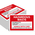 Crtiin 50 Pcs Hazardous Waste Label, 6 x 4 Inch