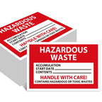 Crtiin 50 Pcs Hazardous Waste Label, 6 x 4 Inch