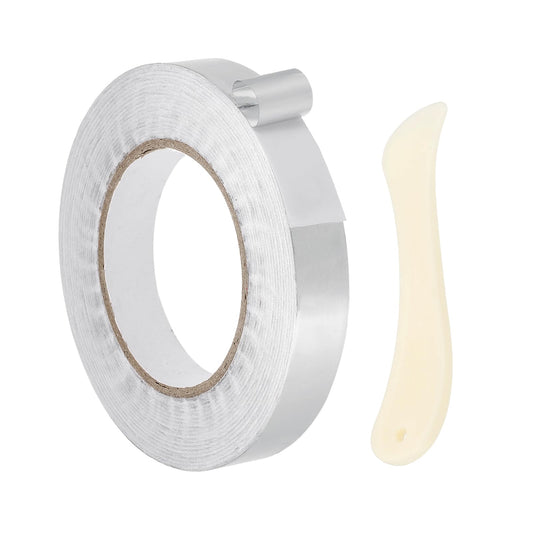 Aluminum Foil Tape (0.8" x 164Feet, 3.15mil) - Heavy Duty Waterproof Silver Metal Duct Tape High Temperature HVAC Heat Patch with Tool, for Ducting/HVAC/Metal Insulation and Repair 0.8" x 164Feet, 3.15mil 1
