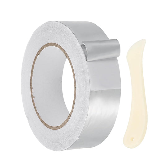 Aluminum Foil Tape (1.4" x 164Feet, 2mil) - Heavy Duty Waterproof Silver Metal Duct Tape High Temperature HVAC Heat Patch with Tool, for Ducting/HVAC/Metal Insulation and Repair 1.4" x 164Feet, 2mil