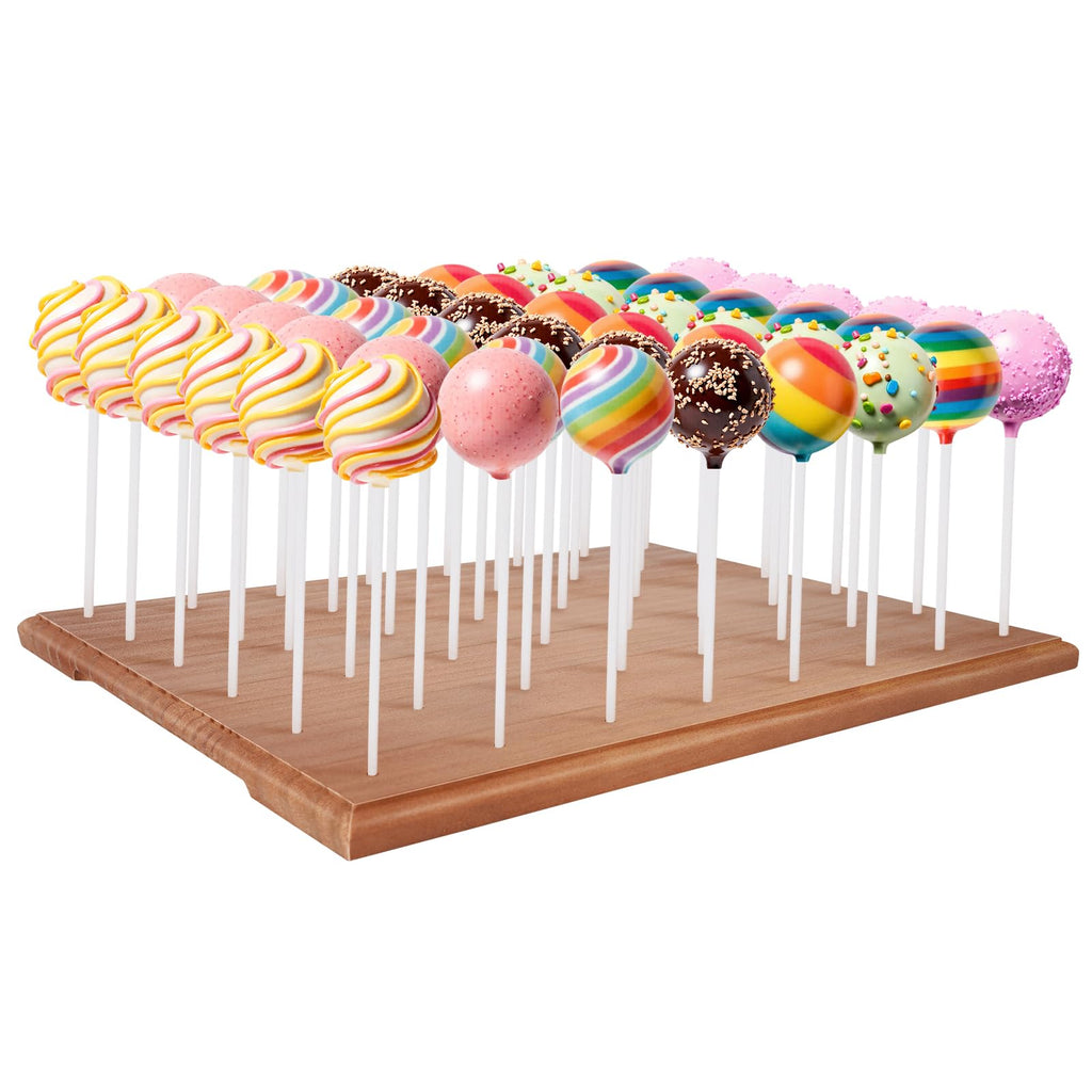 48 Hole Wooden Cake Pop Stand, Cake Pop Holder for Dessert Display Walnut Only 48 Hole Stand