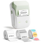 NIIMBOT B1 Label Maker Machine with 3 Tapes, 2Inch Thermal Label Printer Green 1 Printer+3 Roll Labels
