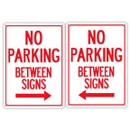 2 Pcs 10 x 14 Inch No Parking Between Signs