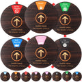 Chunful 6 Pcs 8" Large Office Door Sign 8 Status Options Wheel, Wood Color