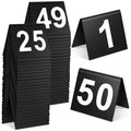Double Sided Table Number 1-50 for Restaurant, Wedding Party Food Service Black