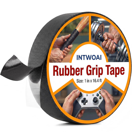 Rubber Grip Tape, Waterproof Durable Non Slip Anti Slip Rubber Tape with Strong Adhesive Back for Tools, Improves Grip and Comfort (1 in x 16.4 ft) 1 inch-A
