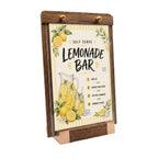 1 Pack Classy Sign Holder 8.5 x 11 with Slanted Wooden Base, Vertical Countertop Menu Display Stand for Coffee Shop, Bakery, Retail, Wedding 8.5x11, 1 Pack