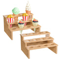2 Pack Wooden Waffle Ice Cream Cone Holder Stand (1.5" HoleDia) 1.5"HoleDia