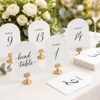 Batiyeer 21 Pcs Deckled Wedding Table Numbers 1-20 with Head Table, Black White