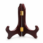 12 Inch Wooden Display Stand Folding Wood Plate Stand Frame, Decorative Plate Holders Stands for Display Pictures, Cookbooks, Birthday, Home, Party, Table Easel Display (Burgundy) Burgundy