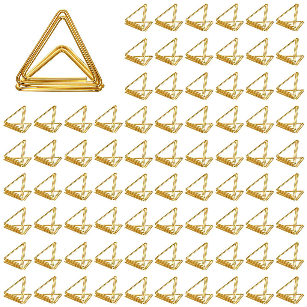 100pcs Gold Table Number Holders Triangle Place Card Holders