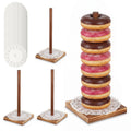 EupHHonycs 4PCS Farmhouse Donut Stand for Dessert Table Wooden Donut Holder