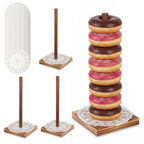 EupHHonycs 4PCS Farmhouse Donut Stand for Dessert Table Wooden Donut Holder