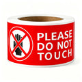 Please Do Not Touch Warning Stickers Tape, 200 Pcs Please Don't Touch Sign, 3" x 6" Safety Label Sticker, Removable Waterproof Self-adhesive Vinyl Decal for Display Items, Personal Items, Business, Facilities