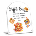 Waffle Bar Sign, Acrylic Signs for Baby Shower Gender Reveal Bridal Shower Wedding Birthday Party, Dessert Bar Sign Reception Supplies dark brown