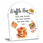 Waffle Bar Sign, Acrylic Signs for Baby Shower Gender Reveal Bridal Shower Wedding Birthday Party, Dessert Bar Sign Reception Supplies dark brown