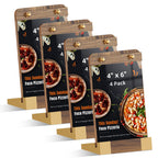PPH-Sisy 4 Pack Acrylic Sign Holders 4x6 with Wood Base, Tabletop Display Sign Stand for Menu Flyer Poster, Clear Acrylic Paper Frame for Restaurant Coffee Shop Hotel Office Exhibition 4x6-4 Pack