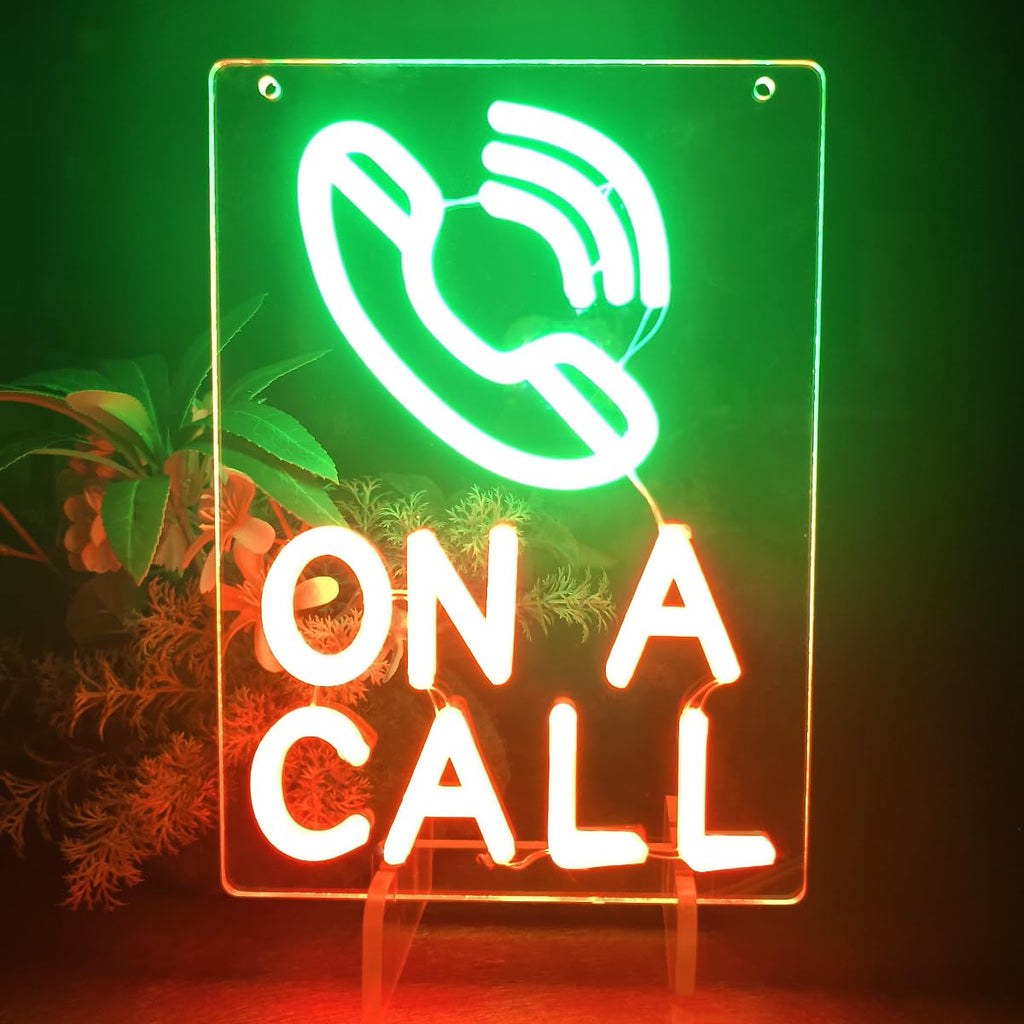 On A Call Neon Sign,On a Call Sign for Office,Do Not Disturb Neon Light Sign for Office Desk,Meeting,Studio,Game Room Decor Gifts ON A CALL +GREEN RED