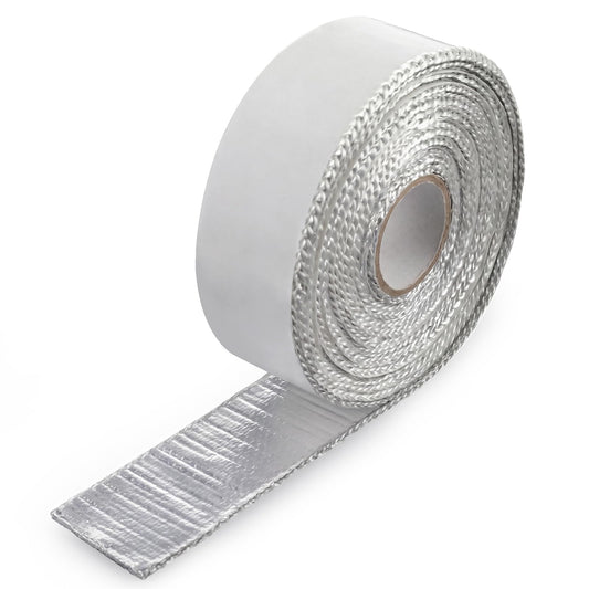 Heat Shield Tape Self-Adhesive Aluminum Fiberglass Heat Barrier(up to 400f) Reflects up to 90% Radiant Thermal 1.5''x 16.4' Roll Use for Racing Modified Car Engine Thermal Protection 1.5" X 16.4'