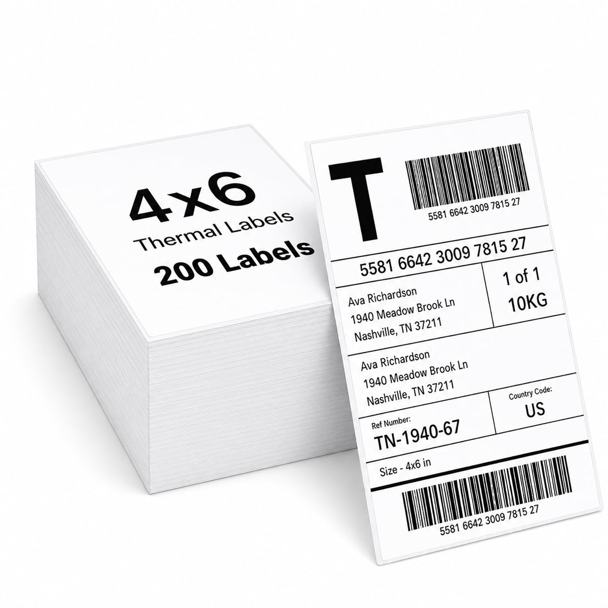 4x6 Direct Thermal Shipping Labels, Compatible with Thermal Printers, for Shipping, Mailing, Small Business (200) 200