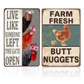 2PCS Chicken Coop Decor, Farmhouse Chicken Signs with Construction, Rustic Chicken Decorations for Outdoor Coops, Set of Two Chicken Coop Signs Measuring 20x30cm