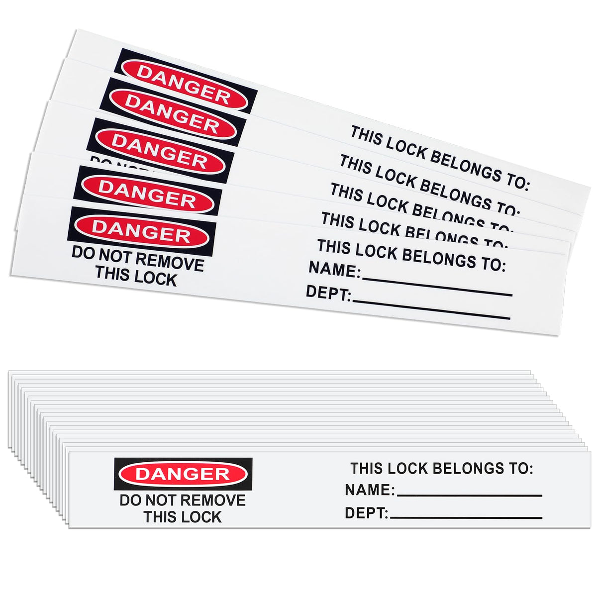 Fuyoooo 100 Pack Danger Label PS Vinyl Danger Lockout Stick Labels 3⁄4 x 5 Inch Do Not Remove Padlock Lockout Sticker Osha Compliant Loto Tag for Safety Identification, Industrial Equipment Repair