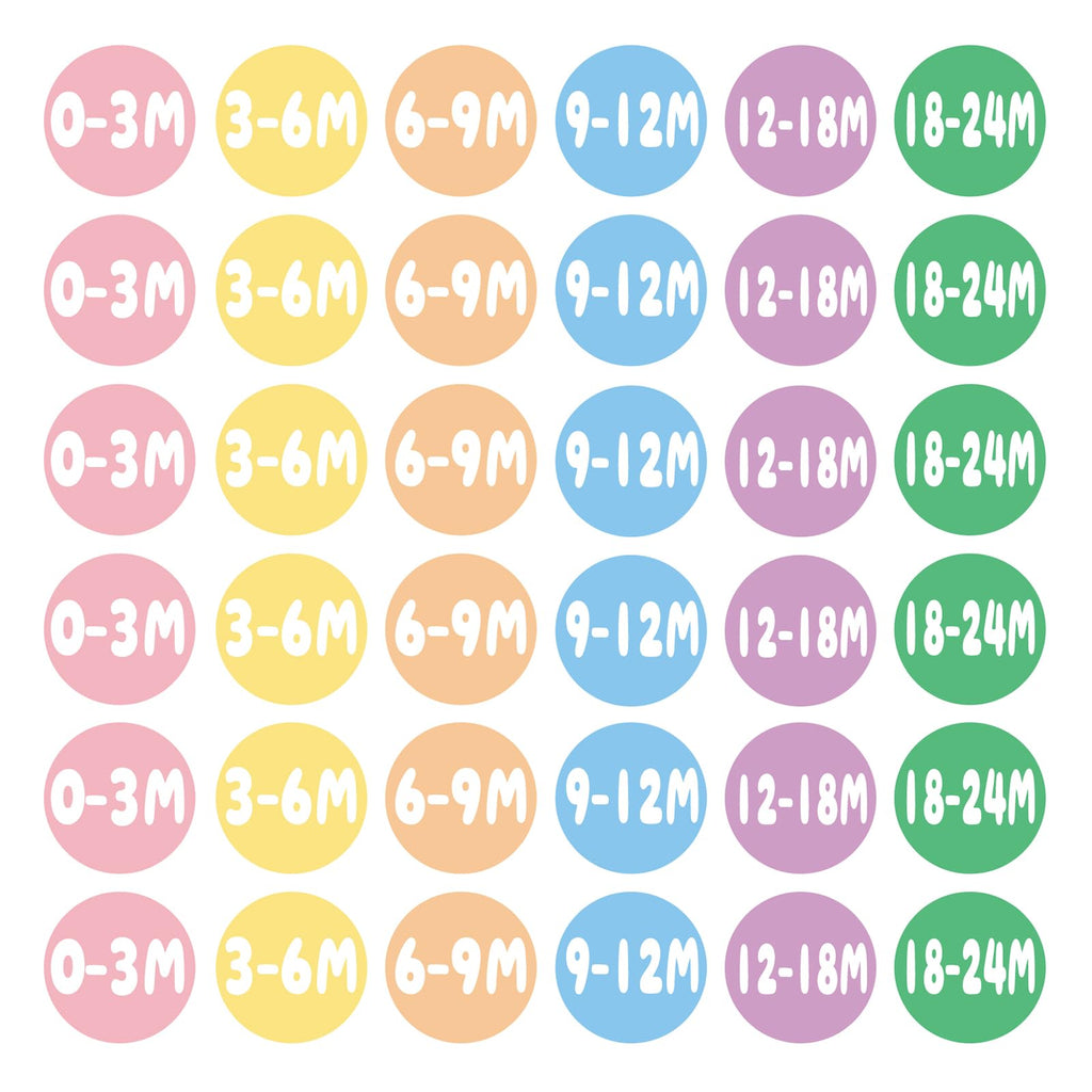 360 PCS Baby Clothing Size Stickers for Nursery Drawer(0-24 Months)