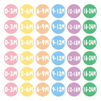 360 PCS Baby Clothing Size Stickers for Nursery Drawer(0-24 Months)