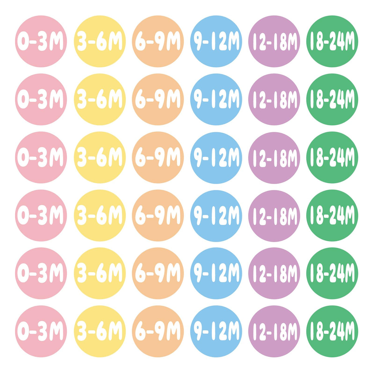 360 PCS Baby Clothing Size Stickers for Nursery Drawer(0-24 Months)