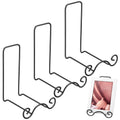 3Pcs Bowl Deep Platter Stand Metal Scroll Display Rack, Iron Metal Bowl Display Stand Decorative Holder for Bowls, Plates, Picture Frames, Black, 4.7" x 5" x 6.5" Each