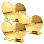 BLMHTWO 3pcs Gold Heart Reserved Table Signs for Wedding Party (4.72*6.3in)
