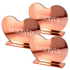 BLMHTWO 3pcs Rose Gold Heart Reserved Signs for Wedding Restaurant (3.94 * 5.5in)