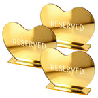 BLMHTWO 3pcs Gold Heart Reserved Table Signs for Wedding Party (3.94*5.5in)