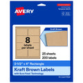 Avery® Kraft Brown Rectangle Labels, 2.5" x 4", Sure Feed Technology, Laser/Inkjet Printer Compatible, 200 Printable Labels Total, Great for Branding, Packaging, Events, and More 200 labels